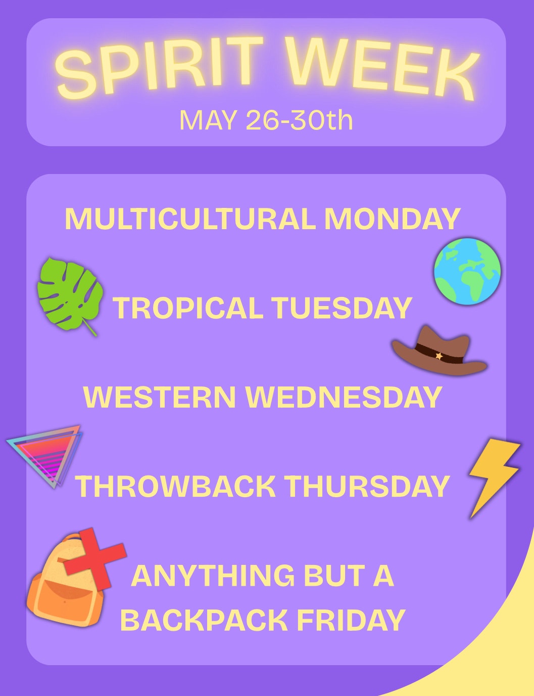 Spirit Week May 26 30 2025
