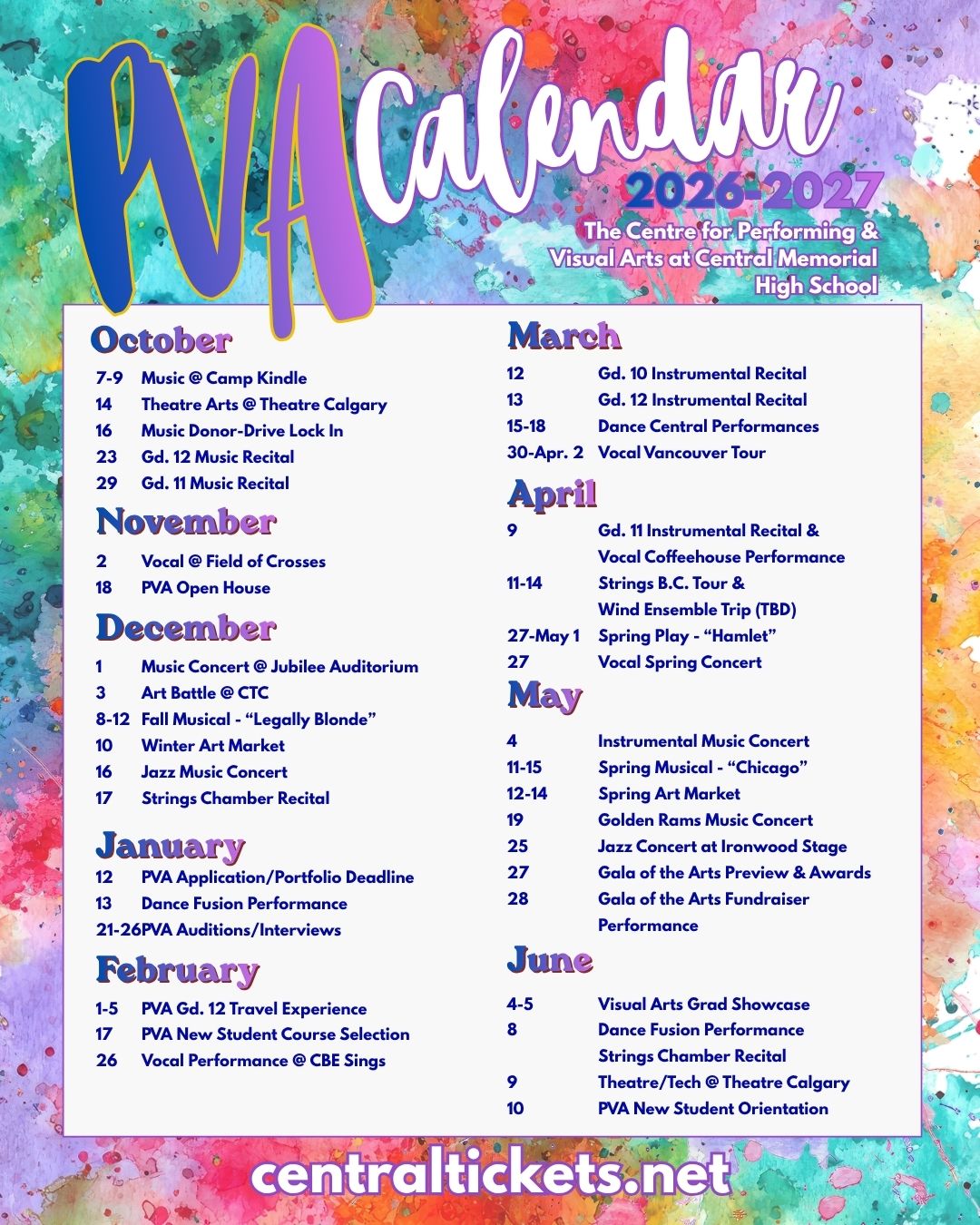 PVA Calendar 26 27